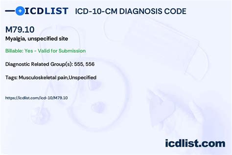 icd 10 code for myalgia unspecified
